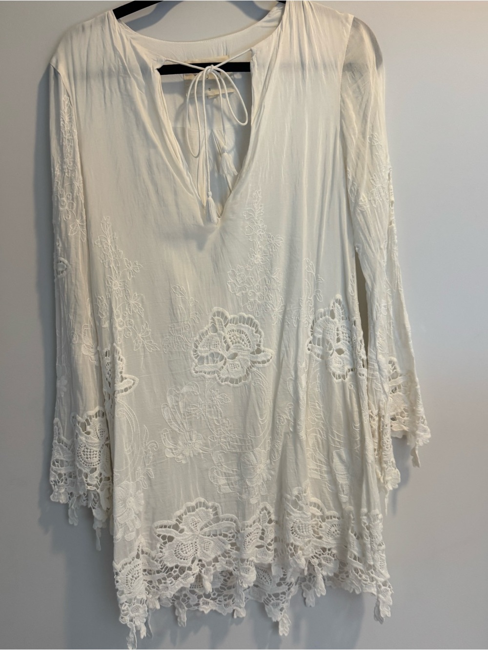 Ivory Lace Tunic, TJD Size Small